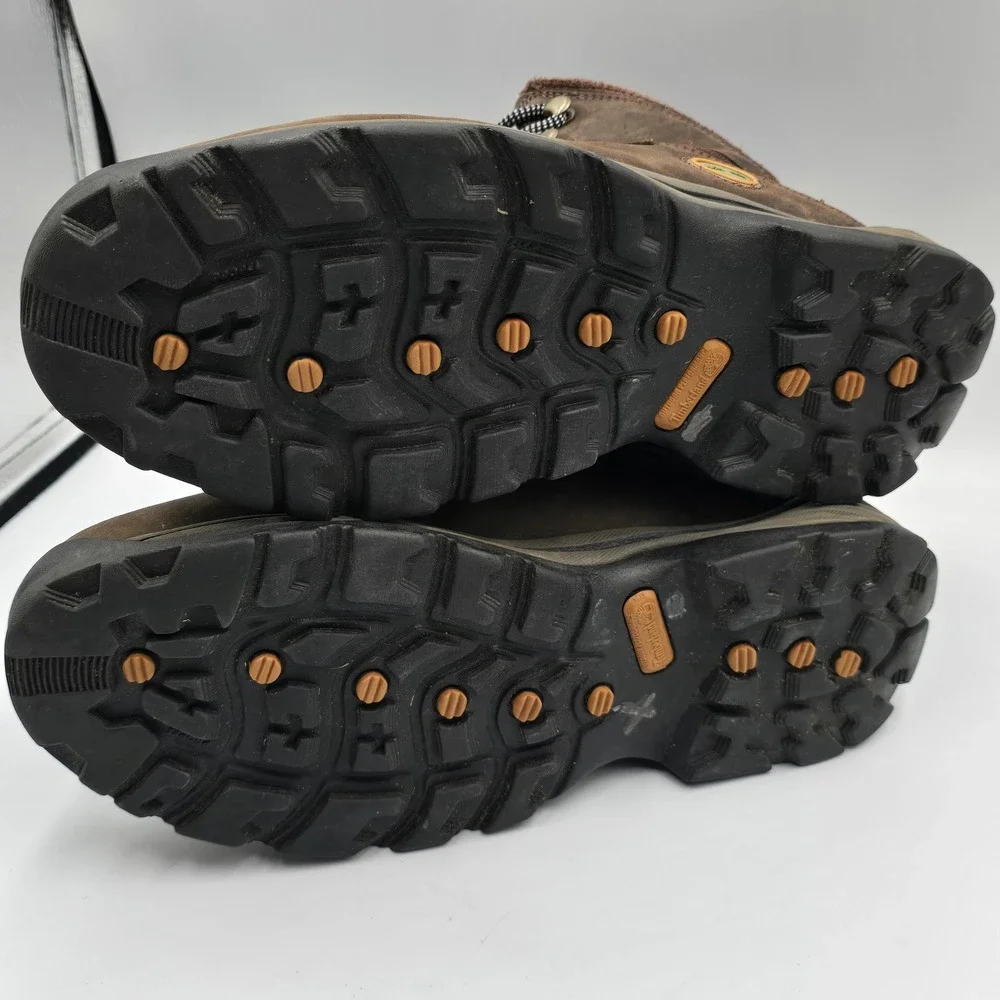 Timberland White Ledge Waterproof Hiking Boots Mens 10M Brown Leather 12135 7896